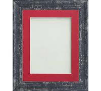 Frame Company Lynton Range Photo Frame, Coal with Red Mount, 14x11 for image size A4