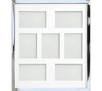 Frame Company Multi Aperture Photo Frame, Chrome, 20x16 for image size 6x4 inch (x7), fitted with perspex