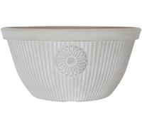 Frame Company Outdoor Durable Plastic Stone Effect Garden Flower Plant Pot, Pebble White Stone Bowl *Choice of sizes and colours*