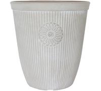 Frame Company Outdoor Durable Plastic Stone Effect Garden Flower Plant Pot, Pebble White Stone Tall Pot *Choice of sizes and colours*