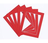Frame Company Pack of 10 Red Mounts 6x4 for 5x3 inch *Choice of Colours*