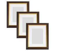Frame Company Pack of 3 Eldridge Mahogany Photo Frames with Removable Mounts for Wall Hanging or Tabletop Standing, 8x6 for 7x5 inch Image *Choice of Sizes* Fitted with Real Glass