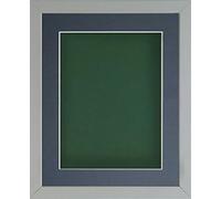 Frame Company Radcliffe Grey 14x11 with Bottle Green BB and Dark Blue Mount for 12x8
