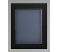 Frame Company Radcliffe Grey 14x11 with Dark Blue BB and Black Mount for 12x8