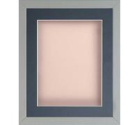 Frame Company Radcliffe Grey 14x11 with Pink BB and Dark Blue Mount for 12x8