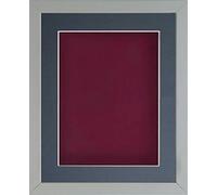 Frame Company Radcliffe Grey 14x11 with Plum BB and Dark Blue Mount for 12x8