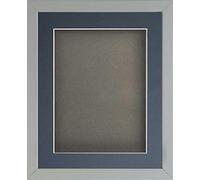 Frame Company Radcliffe Grey 16x12 with Grey BB and Dark Blue Mount for 12x8