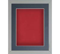 Frame Company Radcliffe Grey 16x12 with Red BB and Dark Blue Mount for 12x8