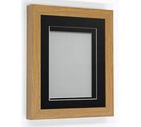 Frame Company Rickman Box 3D Photo Frame, Wood, Beech with Black Mount, 10x10 for Image Size 5x5 inch