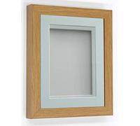 Frame Company Rickman Box 3D Photo Frame, Wood, Beech with Light Blue Mount, 14x11 for Image Size A4