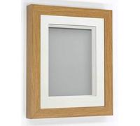 Frame Company Rickman Box 3D Photo Frame, Wood, Beech with Off-White Mount, 12x12 for Image Size 10x10 inch