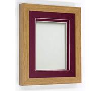 Frame Company Rickman Box 3D Photo Frame, Wood, Beech with Plum Mount, 12x10 for Image Size 6x4 inch