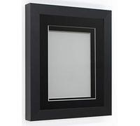 Frame Company Rickman Box 3D Photo Frame, Wood, Black with Black Mount, 24x18 for Image Size 18x12 inch