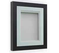 Frame Company Rickman Box 3D Photo Frame, Wood, Black with Light Blue Mount, 12x10 for Image Size 10x8 inch