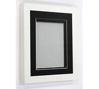 Frame Company Rickman Box 3D Photo Frame, Wood, White with Blak, 10x10 for Image Size 8x8 inch