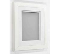Frame Company Rickman Box 3D Photo Frame, Wood, White with White Mount, A4 for Image Size 10x6 inch