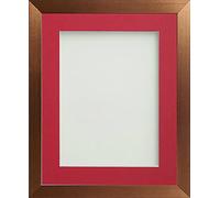 Frame Company Simpson Copper A3 Frame with Red Mount for A4 | Fits a A4 photo with mount or a A3 photo without mount, Frame size A3, Overall approx 18.1x13.3, Real Glass Front