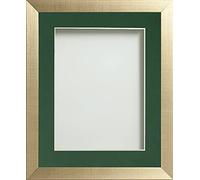 Frame Company Simpson Range Gold 12x10 inch Frame With Bottle Green Mount for 10x8 inch *Choice of Sizes* Fitted with Real Glass