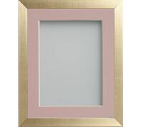 Frame Company Simpson Range Gold 9x7 inch Frame With Pink Mount for 7x5 inch *Choice of Sizes* Fitted with Real Glass