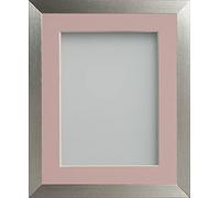 Frame Company Simpson Range Silver 12x10 inch Frame With Pink Mount for 8x6 inch *Choice of Sizes* Fitted with Real Glass