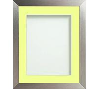 Frame Company Simpson Range Silver 14x11 inch Frame With Lemon Bon Bon Mount for 12x8 inch *Choice of Sizes* Fitted with Real Glass