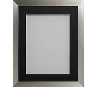 Frame Company Simpson Silver 20x16 Frame with Black Mount for 16x12