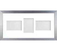 Frame Company Simpson Silver Multi Aperture Photo Frame, 20x10 for 6x4 inch (x3 LPL)