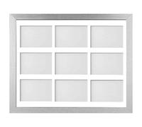 Frame Company Simpson Silver Multi Aperture Photo Frame, 20x16 for 6x4 inch (x9)