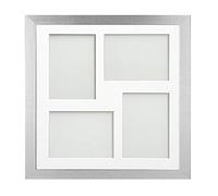 Frame Company Simpson Silver Multi Aperture Photo Frame, 40x40cm for 7x5 inch (x4 mix)