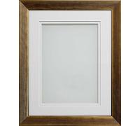 Frame Company Valentino Range Antique Gold Textured Metallic 24x18 inch Wooden Frame With White V-Groove Mount for Image 18x12 inch *Choice of Size and Colour*