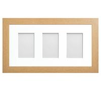 Frame Company Watson Beech Multi-Aperture Photo Frame with Mount, 20x10 for 6x4 (x3 portrait) * Choice of Frame Colour and Mount Design* NEW
