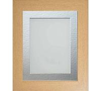 Frame Company Watson Beech Picture Photo Frame fitted with Perspex, 16x12 inch with Silver Mount for image size 12x8 inch