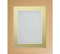 Frame Company Watson Beech Picture Photo Frame fitted with Perspex, 20x16 inch with Gold Mount for image size A3