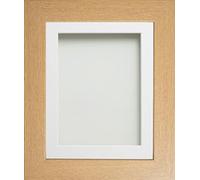 Frame Company Watson Beech Picture Photo Frame fitted with Perspex, 24x18 inch with White Mount for image size 18x12 inch