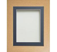 Frame Company Watson Beech Picture Photo Frame fitted with Perspex, 36x24 inch with Blue Mount for image size 30x20 inch