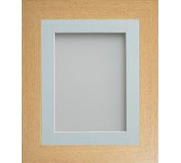 Frame Company Watson Beech Picture Photo Frame fitted with Perspex, 36x24 inch with Light Blue Mount for image size 30x20 inch