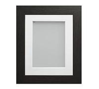 Frame Company Watson Black Picture Photo Frame fitted with Perspex, 10x10 inch with White Mount for image size 5x5 inch