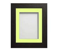 Frame Company Watson Black Picture Photo Frame fitted with Perspex, 10x8 inch with Lemon Bon Bon Mount for image size 6x4 inch