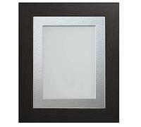 Frame Company Watson Black Picture Photo Frame fitted with Perspex, 14x11 inch with Silver Mount for image size 12x8 inch