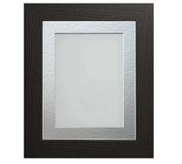 Frame Company Watson Black Picture Photo Frame fitted with Perspex, 20x16 inch with Silver Mount for image size 15x10 inch