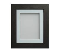 Frame Company Watson Black Picture Photo Frame fitted with Perspex, 30x20 inch with Light Blue Mount for image size A2