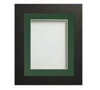 Frame Company Watson Black Picture Photo Frame fitted with Perspex, 36x24 inch with Bottle Green Mount for image size 30x20 inch