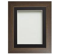 Frame Company Watson Brown Picture Photo Frame fitted with Perspex, 24x18 inch with Black Mount for image size 18x12 inch