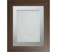 Frame Company Watson Brown Picture Photo Frame fitted with Perspex, A2 with Silver Mount for image size A3