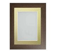 Frame Company Watson Brown Picture Photo Frame fitted with Perspex, A3 with Gold Mount for image size A4