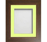 Frame Company Watson Brown Picture Photo Frame fitted with Perspex, A3 with Lemon Bon Bon Mount for image size A4