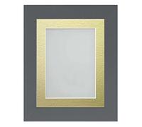 Frame Company Watson Grey Picture Photo Frame fitted with Perspex, 20x16 inch with Gold Mount for image size A3