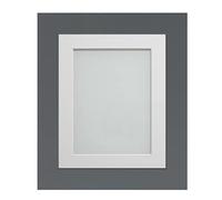 Frame Company Watson Grey Picture Photo Frame fitted with Perspex, 30x20 inch with White Mount for image size A2