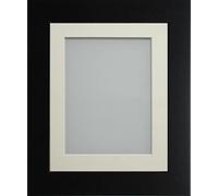Frame Company Watson Matte Black Picture Photo Frame fitted with Perspex, 7x5 inch with Ivory Mount for image size 5x3 inch