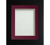 Frame Company Watson Matte Black Picture Photo Frame fitted with Perspex, 8x8 inch with Plum Mount for image size 5x5 inch